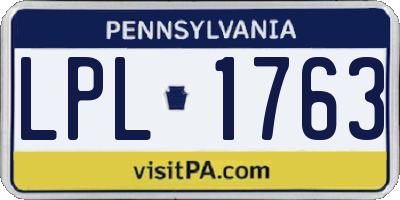 PA license plate LPL1763