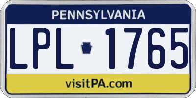 PA license plate LPL1765