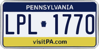 PA license plate LPL1770