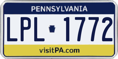 PA license plate LPL1772