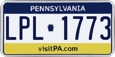 PA license plate LPL1773