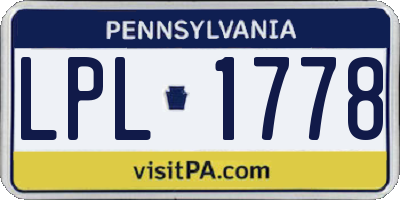 PA license plate LPL1778