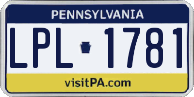 PA license plate LPL1781