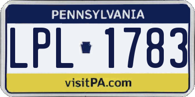PA license plate LPL1783