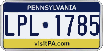 PA license plate LPL1785