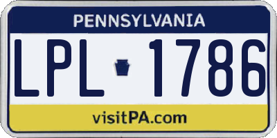 PA license plate LPL1786
