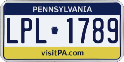 PA license plate LPL1789