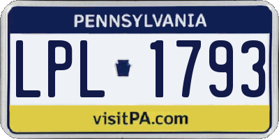 PA license plate LPL1793