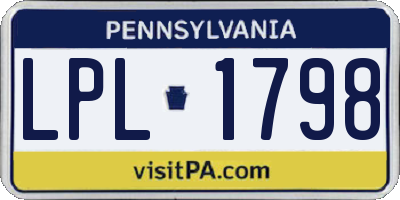 PA license plate LPL1798