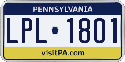 PA license plate LPL1801