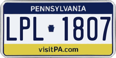PA license plate LPL1807