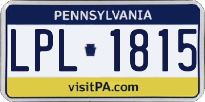 PA license plate LPL1815