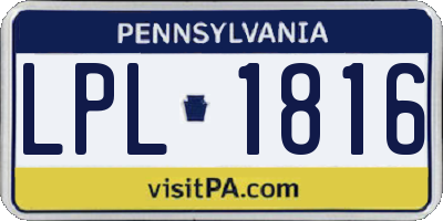PA license plate LPL1816