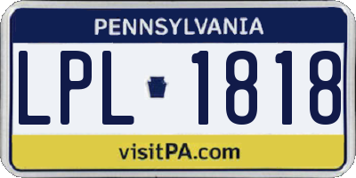 PA license plate LPL1818