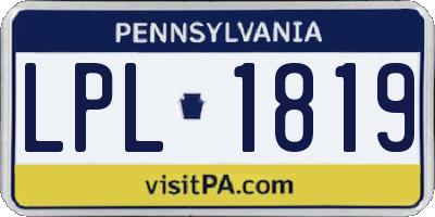 PA license plate LPL1819