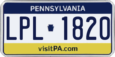 PA license plate LPL1820