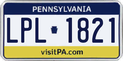 PA license plate LPL1821