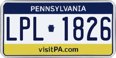 PA license plate LPL1826