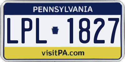 PA license plate LPL1827