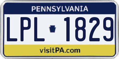 PA license plate LPL1829