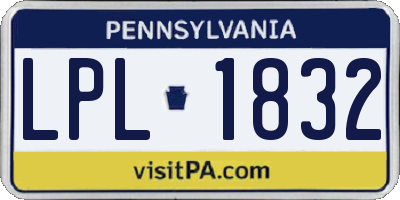 PA license plate LPL1832