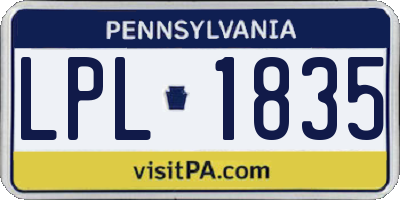 PA license plate LPL1835