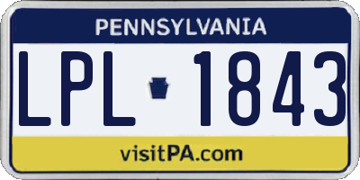 PA license plate LPL1843