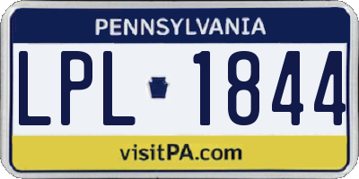 PA license plate LPL1844
