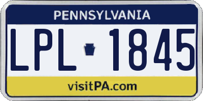 PA license plate LPL1845