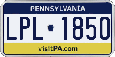 PA license plate LPL1850
