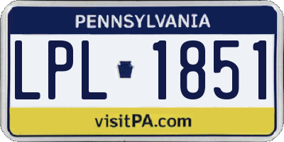PA license plate LPL1851