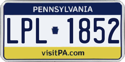 PA license plate LPL1852
