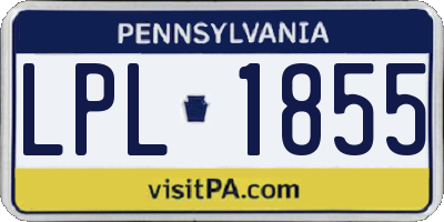 PA license plate LPL1855