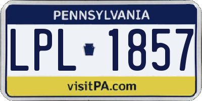 PA license plate LPL1857