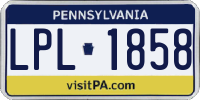 PA license plate LPL1858