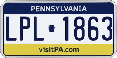 PA license plate LPL1863