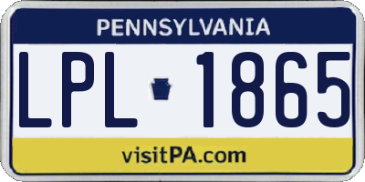 PA license plate LPL1865