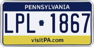 PA license plate LPL1867