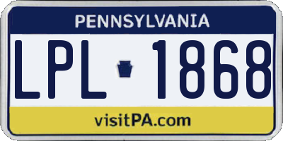 PA license plate LPL1868