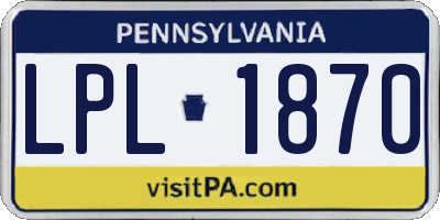 PA license plate LPL1870