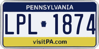 PA license plate LPL1874