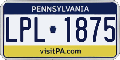 PA license plate LPL1875