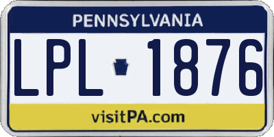 PA license plate LPL1876