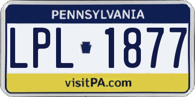 PA license plate LPL1877