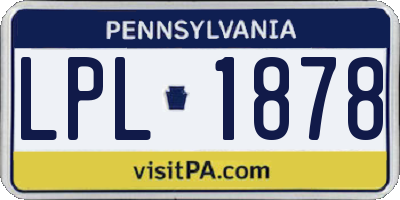 PA license plate LPL1878