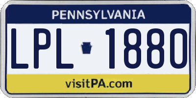 PA license plate LPL1880