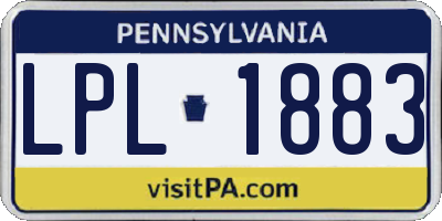PA license plate LPL1883