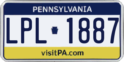 PA license plate LPL1887