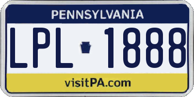 PA license plate LPL1888