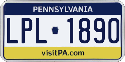 PA license plate LPL1890